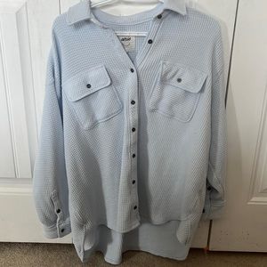 Light Blue Aerie Button up Sweater, Size Small.